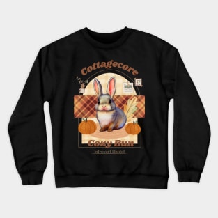 Cozy Vibes Cottagecore Mini Rex Rabbit Introverted Bun in Fall Autumn Season Crewneck Sweatshirt